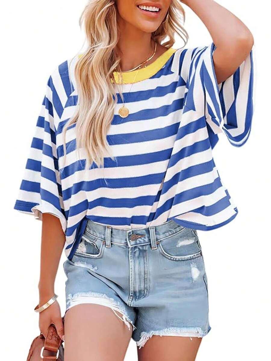 SHEIN T-SHIRT WZÓR PASKI