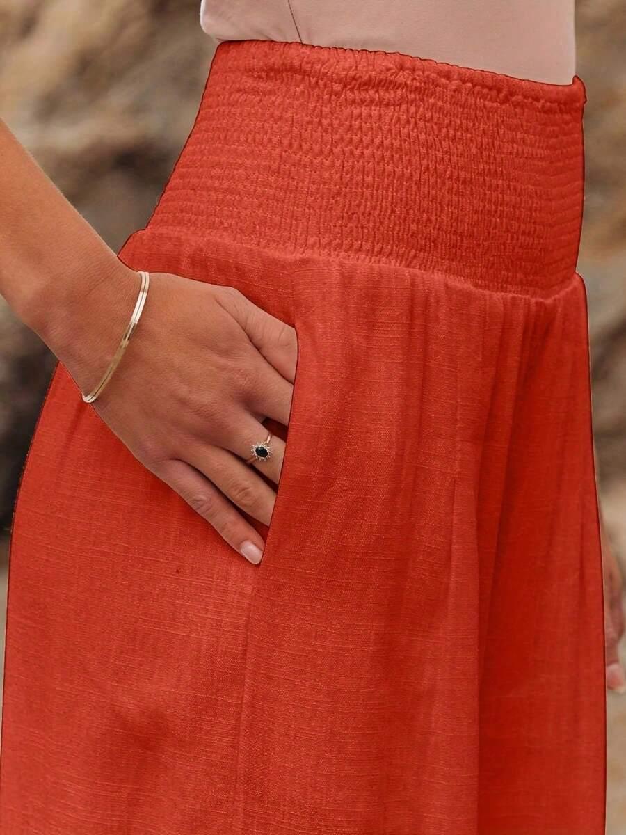 SHEIN POMARAŃCZOWE SPODNIE CASUAL S06__L