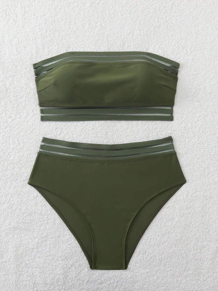 SHEIN ZIELONY DWUCZĘŚCIOWY STRÓJ KĄPIELOWY S06__XL
