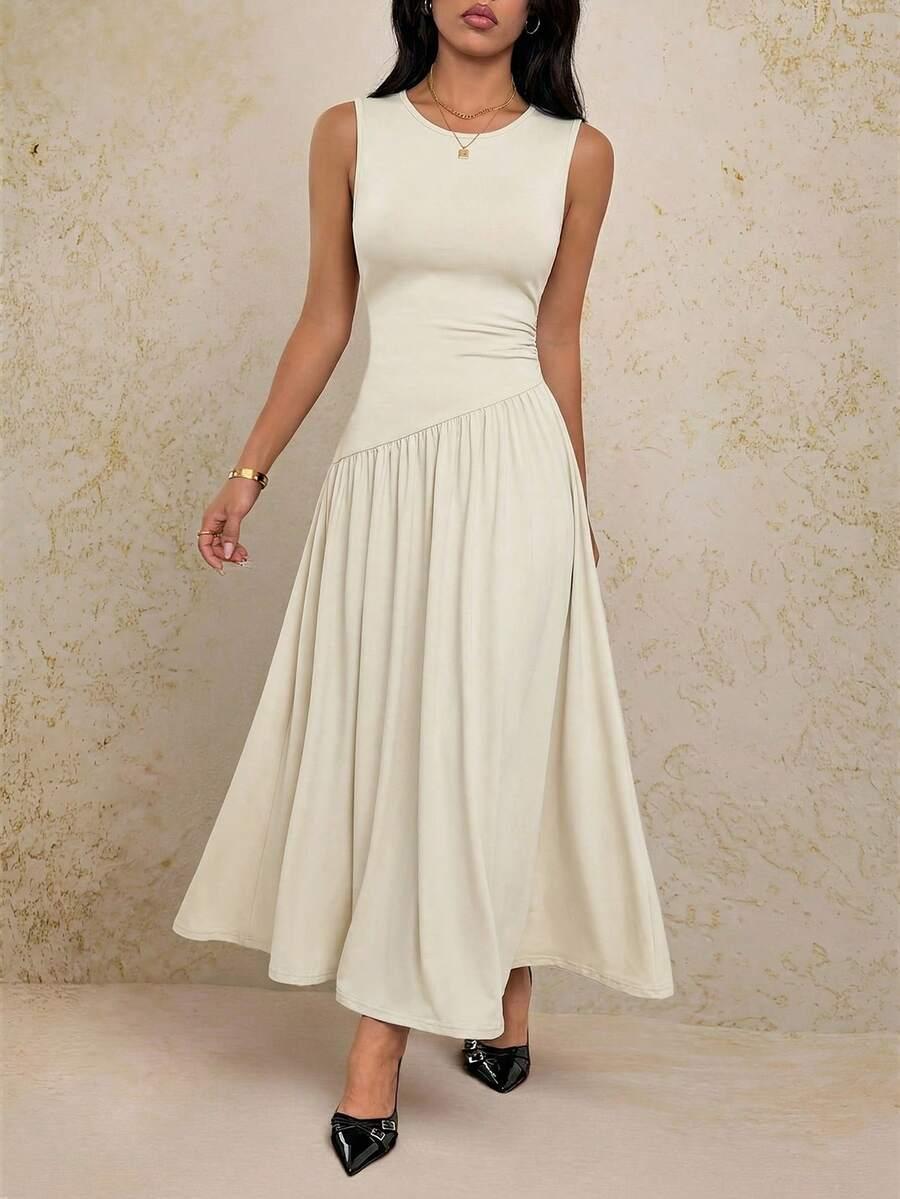 SHEIN BEŻOWA MAXI SUKIENKA S06__XXS