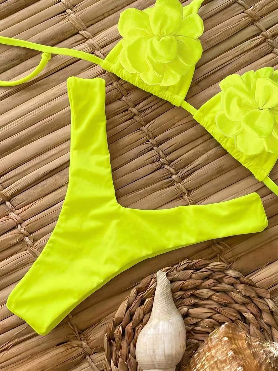 SHEIN ŻÓŁTY DWUCZĘŚCIOWY STRÓJ KĄPIELOWY S09__M