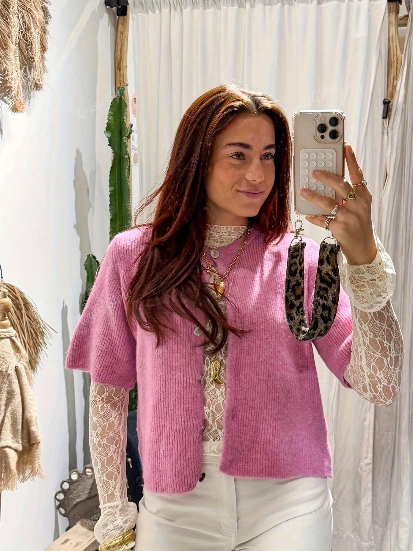 SHEIN SWETER KRÓTKI RĘKAW S06__L