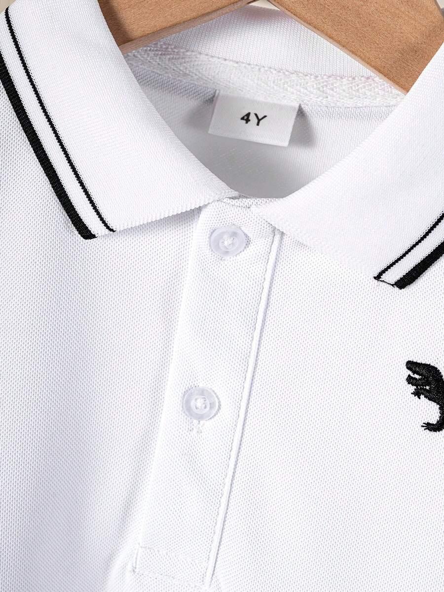 SHEIN BIAŁA KOSZULKA POLO KRÓTKI RĘKAW S06__140-146CM
