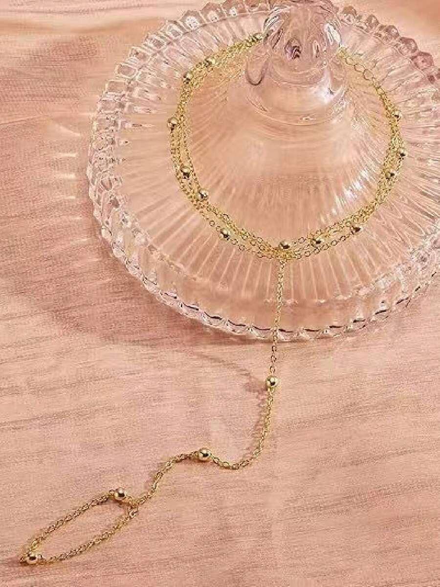SHEIN ZŁOTA BRANSOLETKA NA DŁOŃ S07__15,5