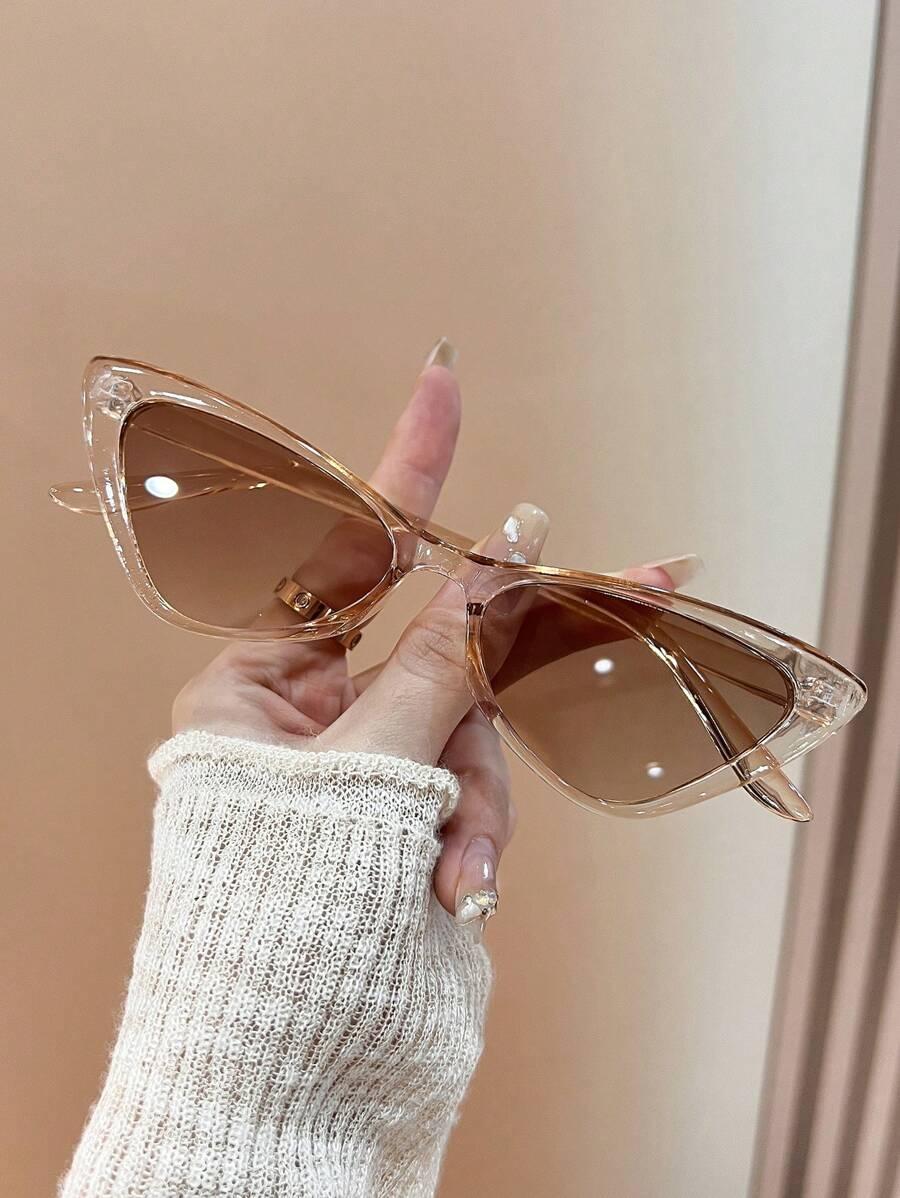 SHEIN BEŻOWE OKULARY PRZECIWSŁONECZNE S07