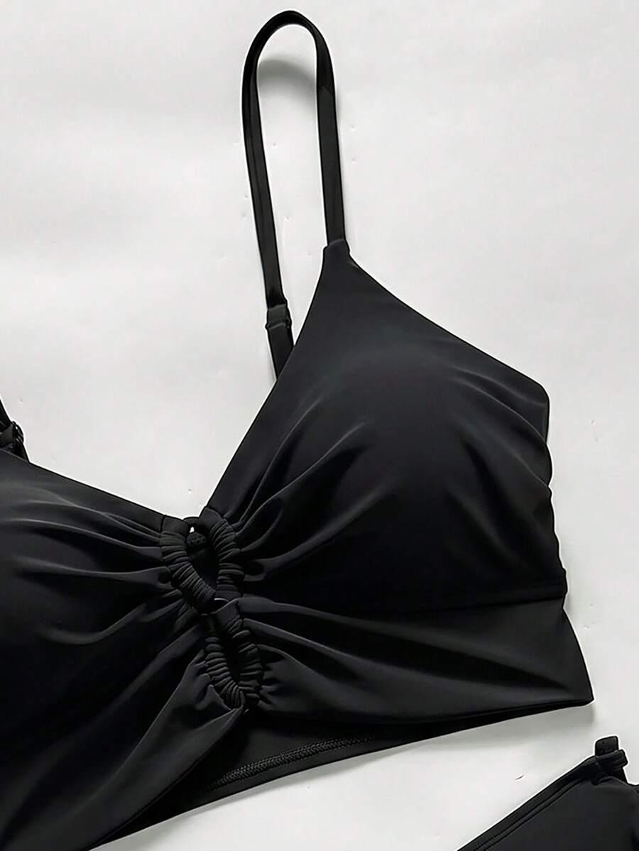 SHEIN CZARNY DWUCZĘŚCIOWY STRÓJ KĄPIELOWY S06__XL