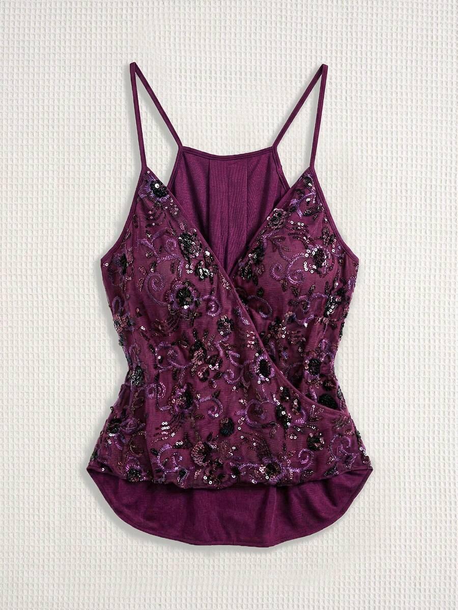 SHEIN FIOLETOWA BLUZKA CEKINY S06__XL