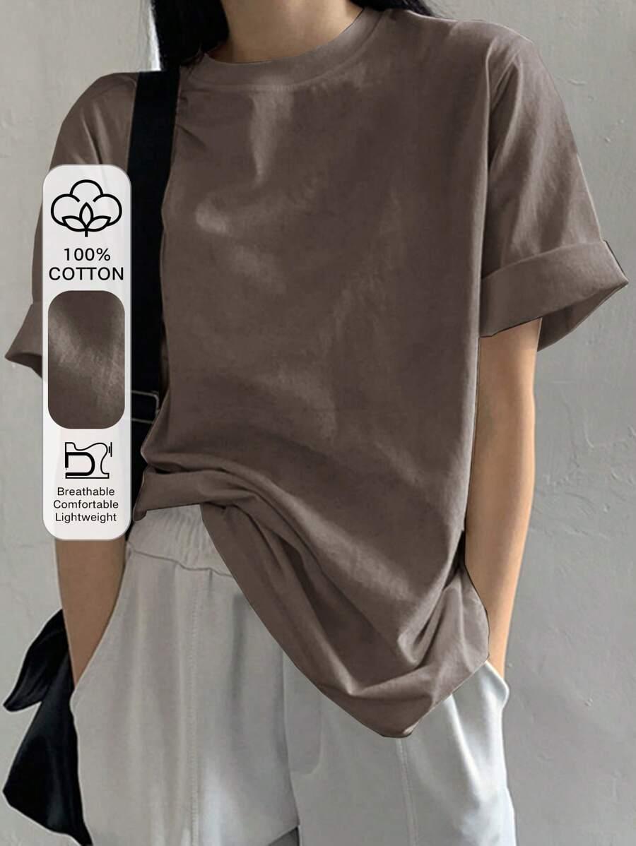 DAZY BRĄZOWY T-SHIRT CASUAL S06__S
