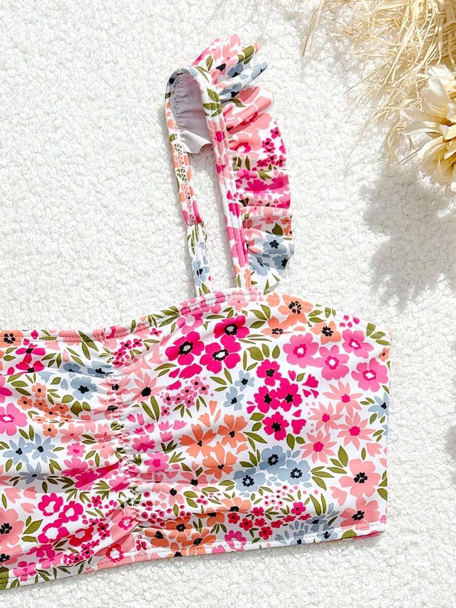 SHEIN 3-CZĘŚCIOWY STRÓJ KĄPIELOWY BIKINI SPÓDNICA KOMPLET S09__140-146