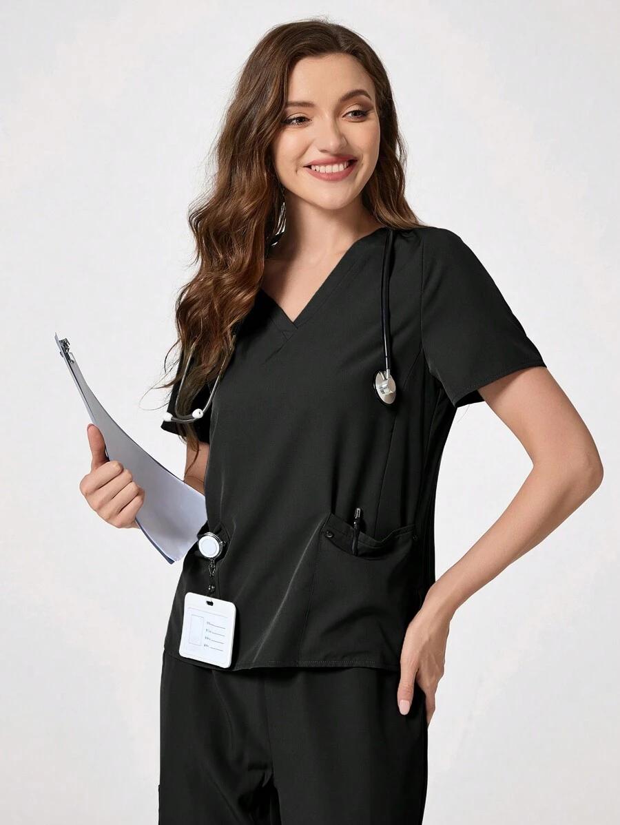 TASKEZ CZARNA BLUZKA V-NECK S06__L