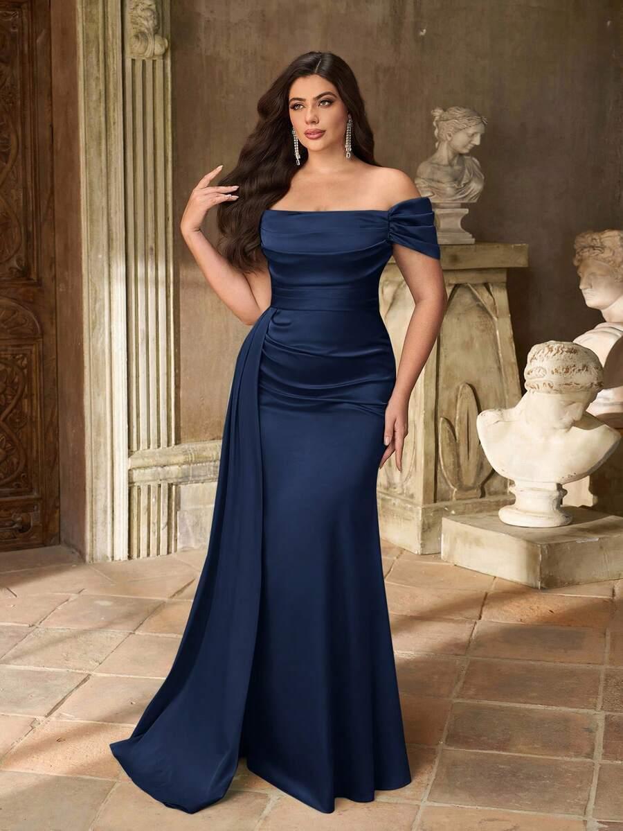 AUREIA GRANATOWA SUKIENKA MAXI S06__3XL