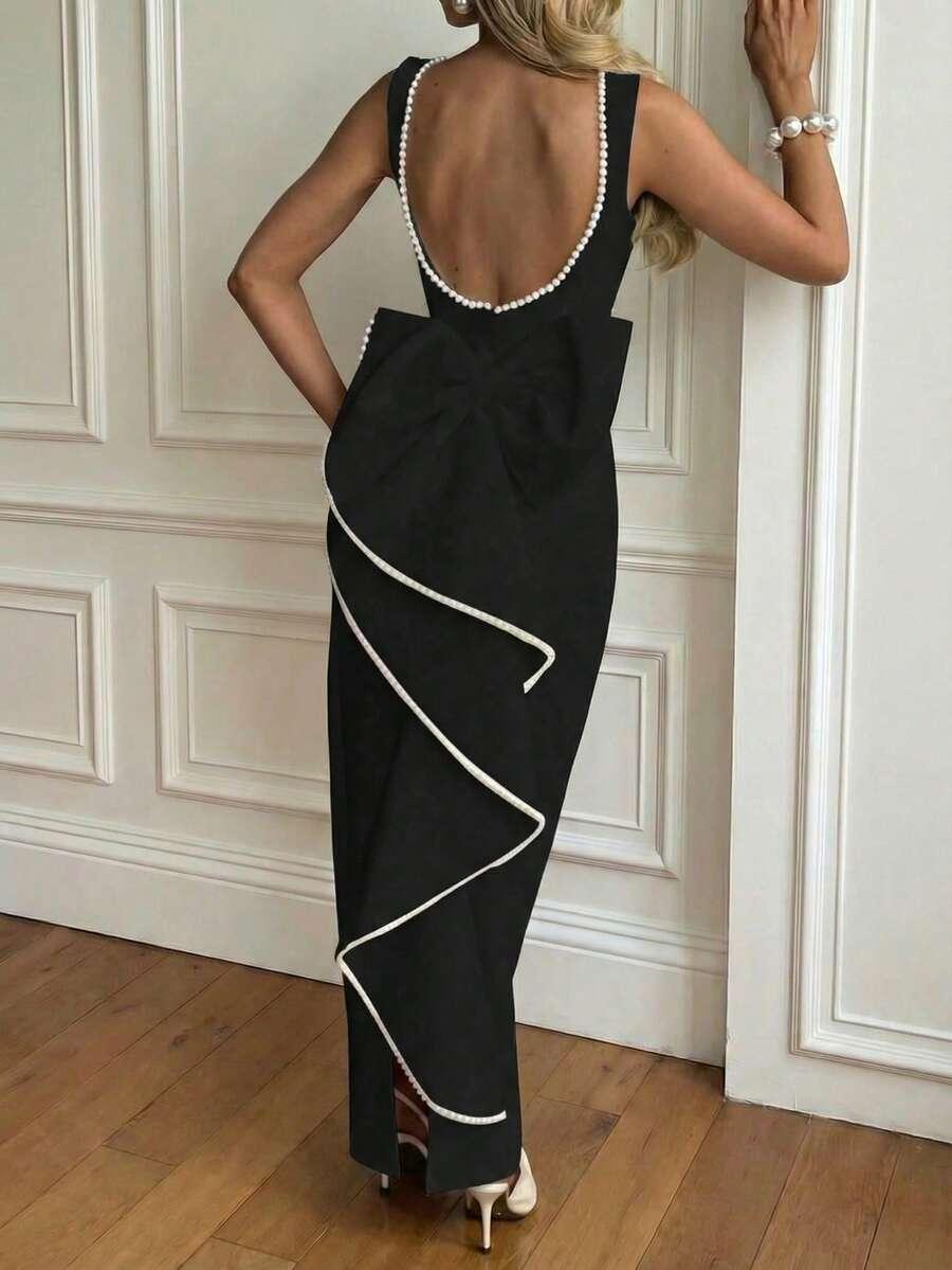 SHEIN CZARNA SUKIENKA ZDOBIENIE S06__M