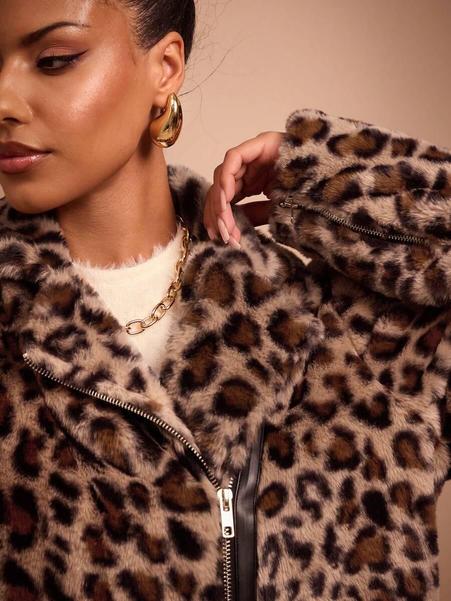SHEIN SZTUCZNE FUTRO ANIMAL PRINT W01__S