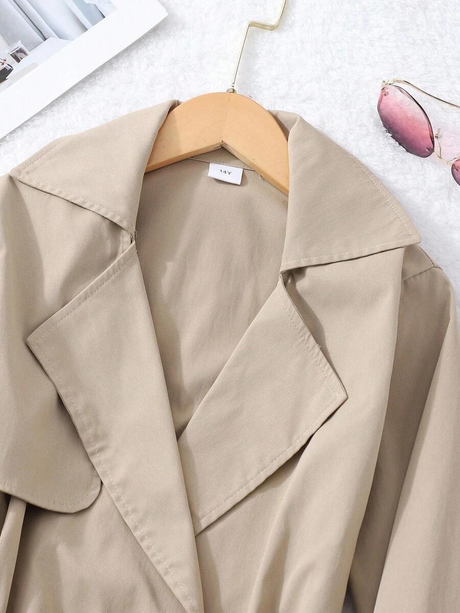 SHEIN BEŻOWY PŁASZCZ PASEK W01__166-179