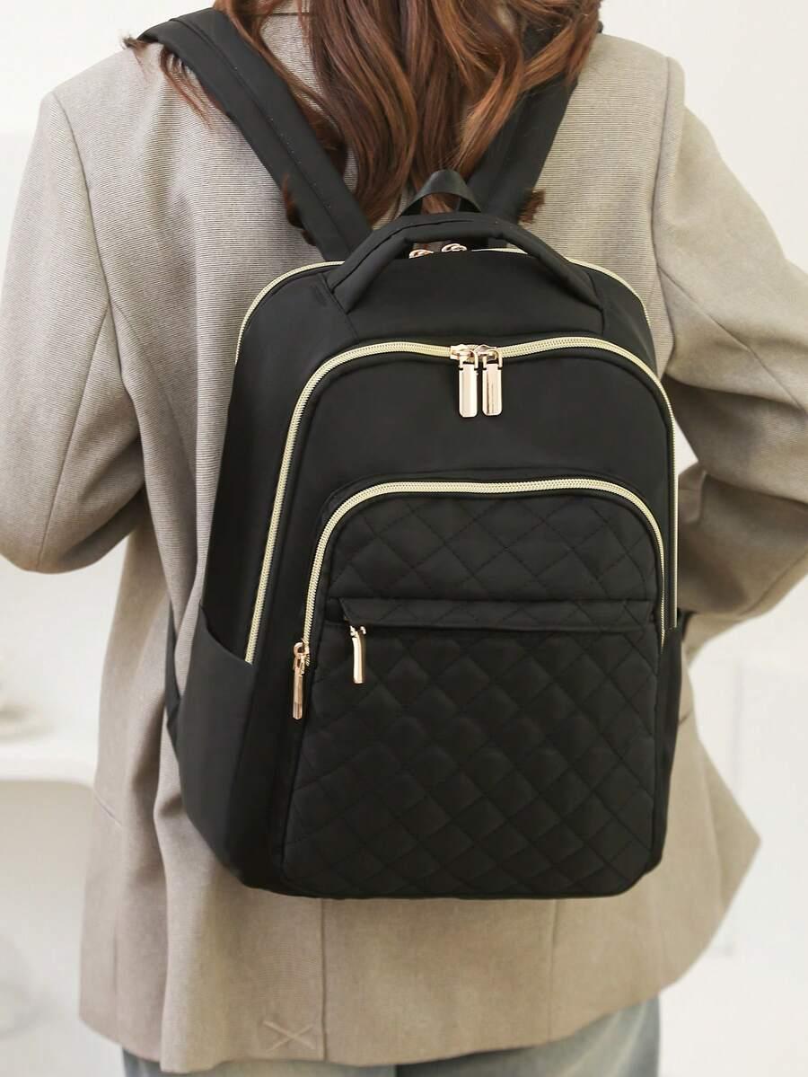 SHEIN CZARNY PIKOWANY PLECAK S07__40X30