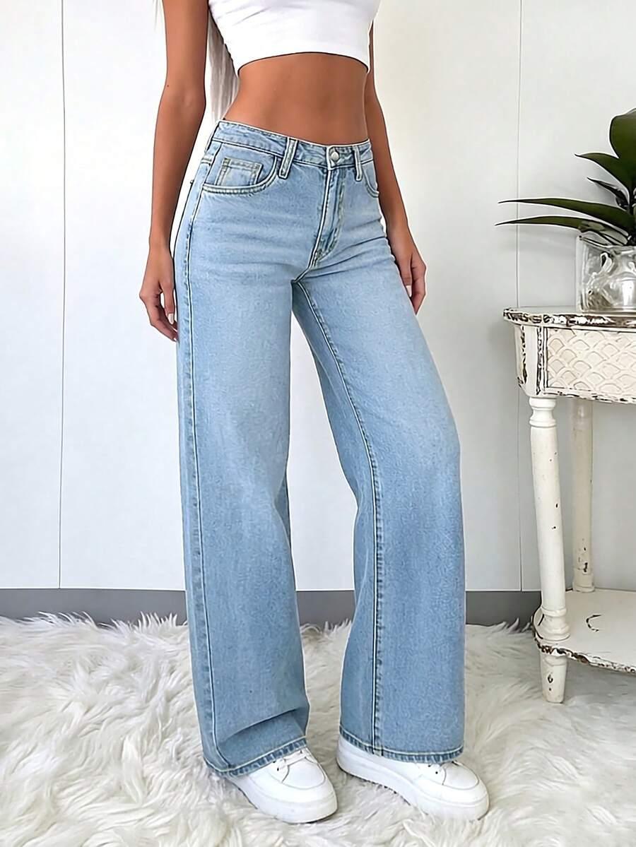 SHEIN NIEBIESKIE SPODNIE JEANS