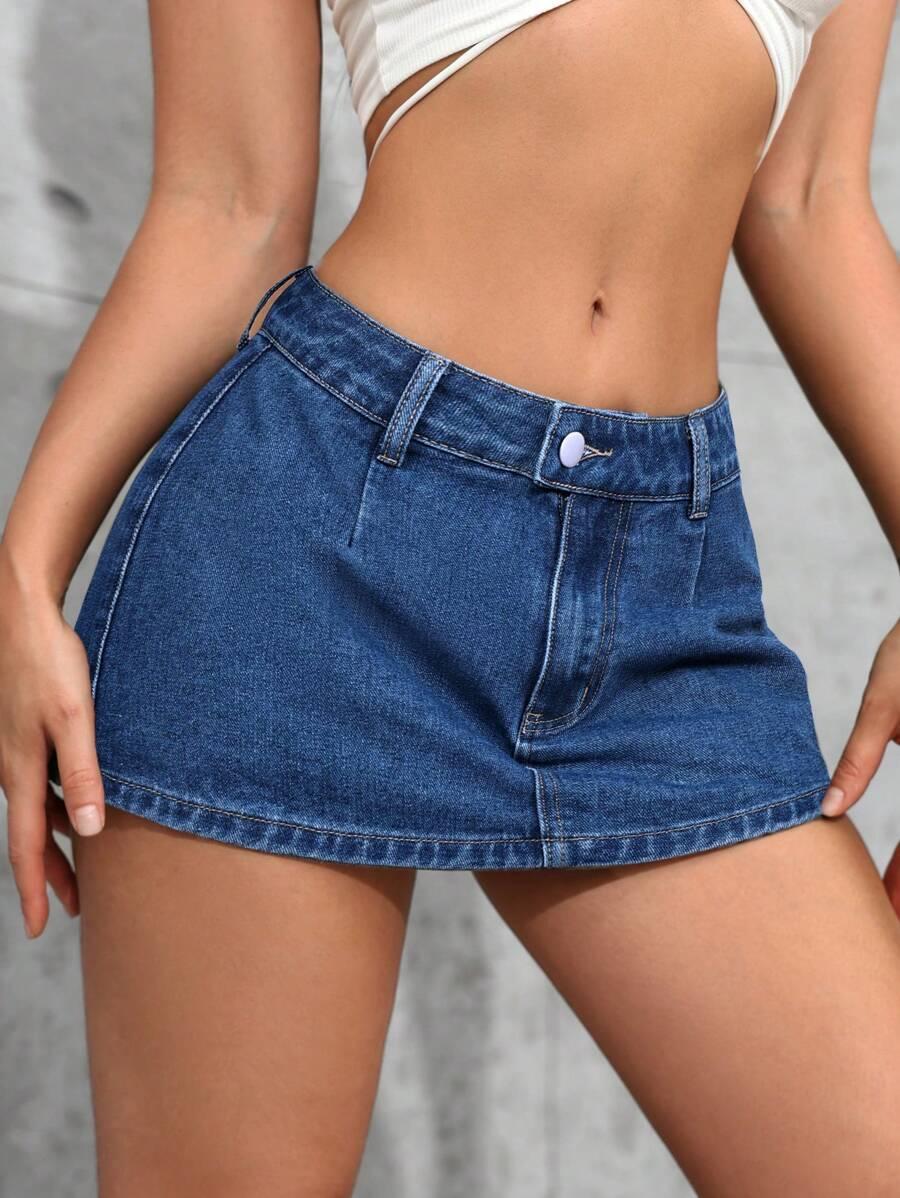 SHEIN MINI SPÓDNICA JEANS S06__S