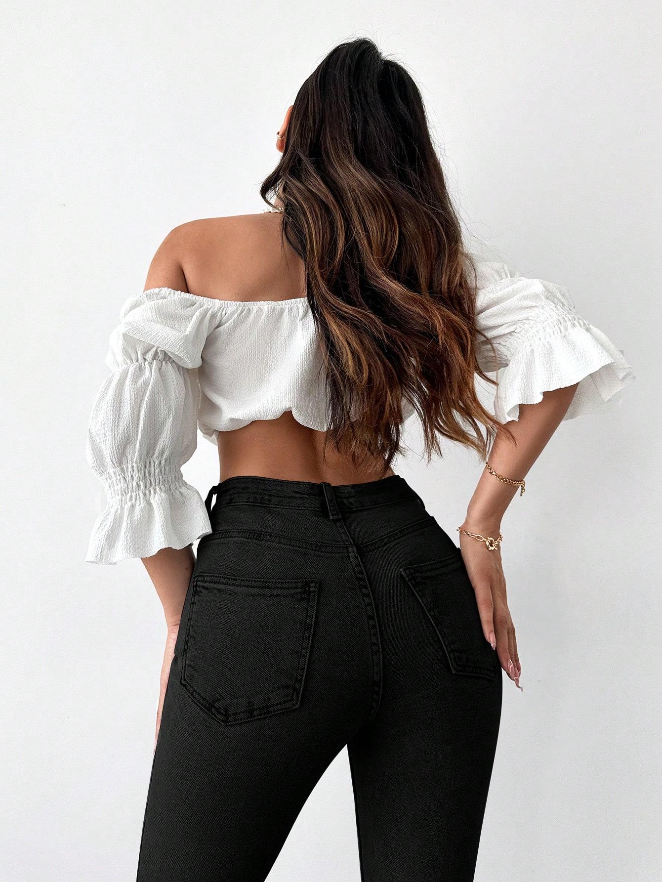 SHEIN CZARNE SPODNIE JEANS S06__M