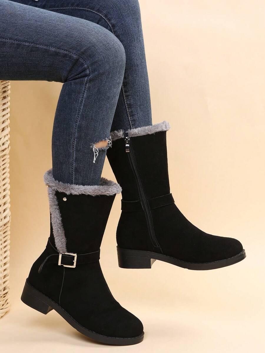 SHEIN CZARNE BOTKI ZAMEK W01__41