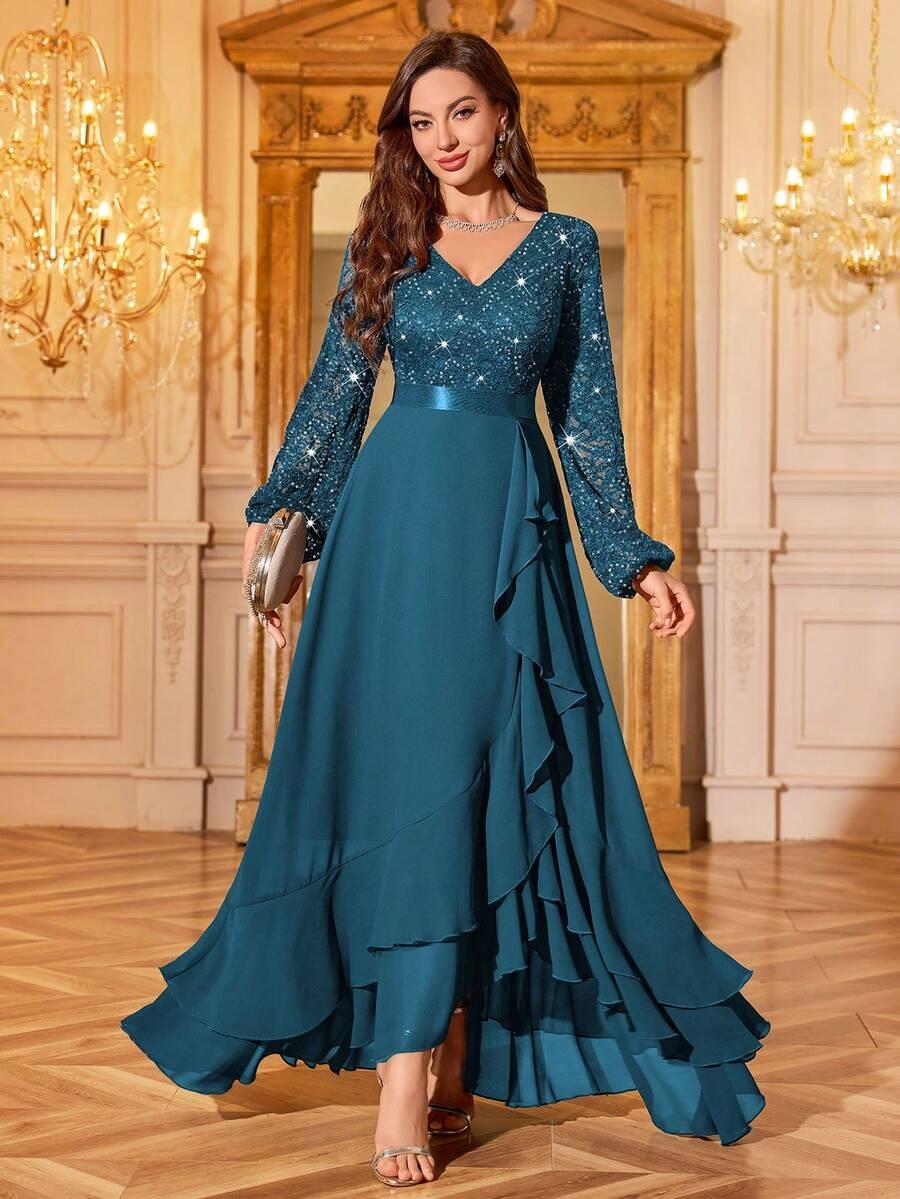 MIUSOL NIEBIESKA MAXI SUKIENKA S06__XL
