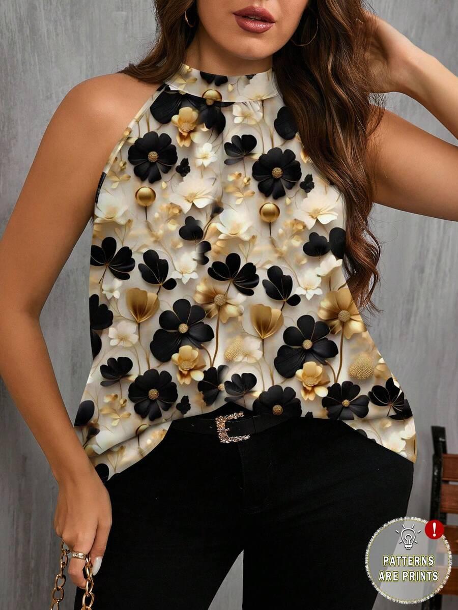 SHEIN BLUZKA KWIATY PRINT S06__XXL