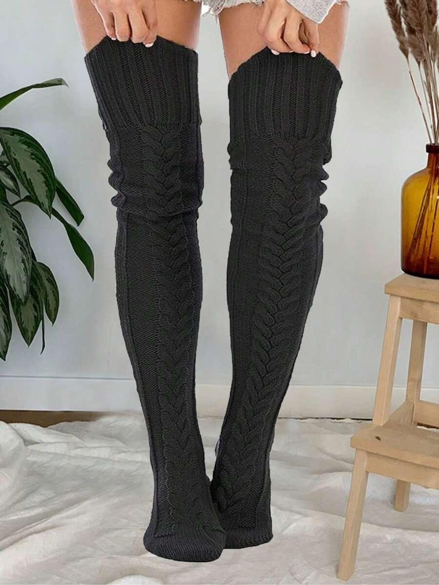 SHEIN CZARNE DZIANINOWE ZAKOLANÓWKI W01__36-38