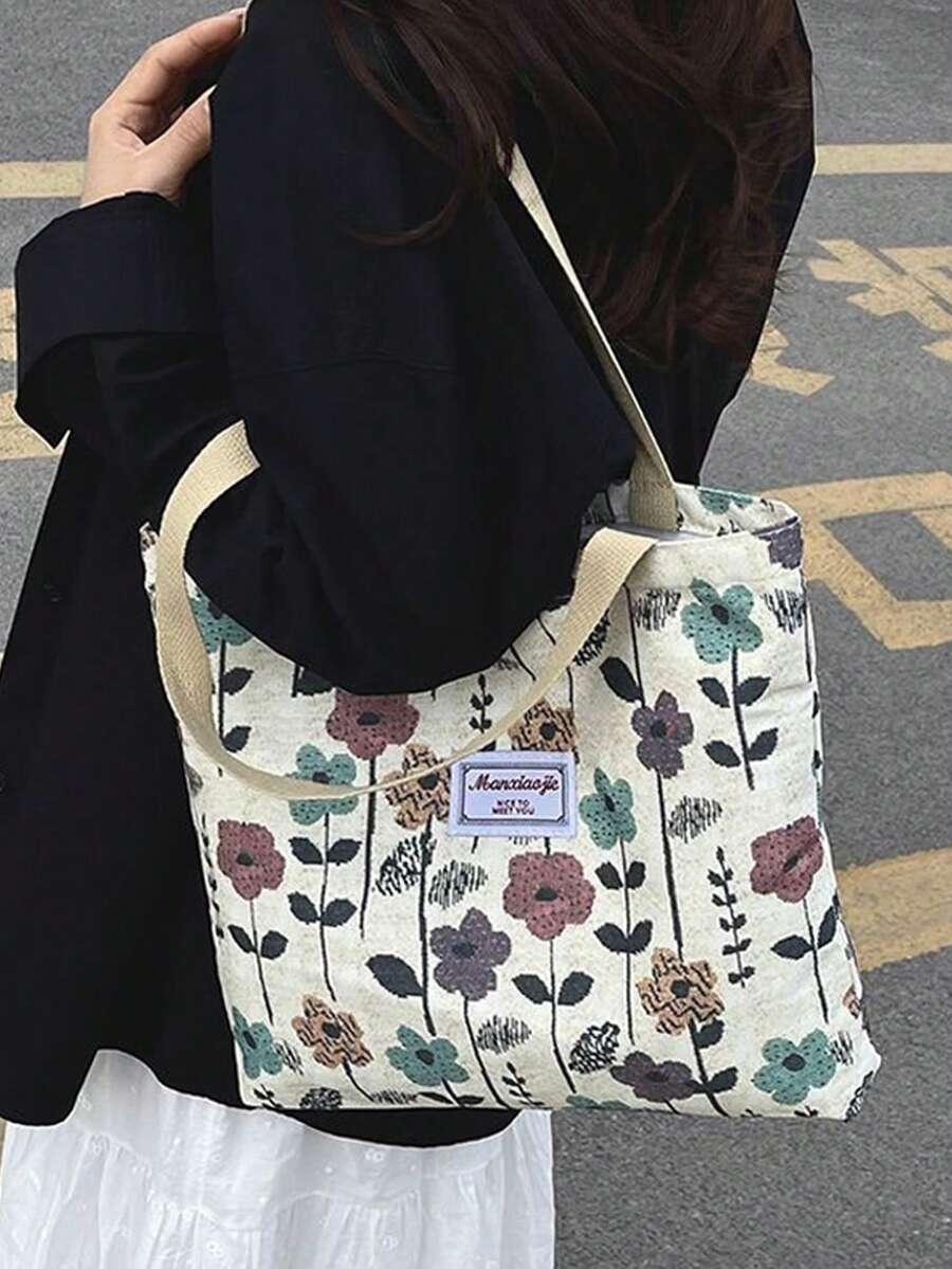 SHEIN TOREBKA PRINT KWIATY S07__38X30X7