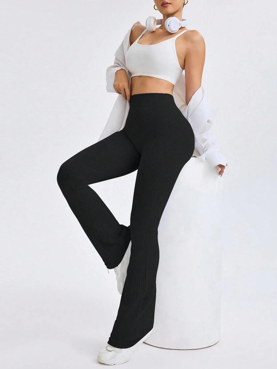 SHEIN CZARNE SPODNIE DZWONY S06__S