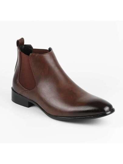 SHEIN BRĄZOWE LAKIEROWANE SZTYBLETY W01__42