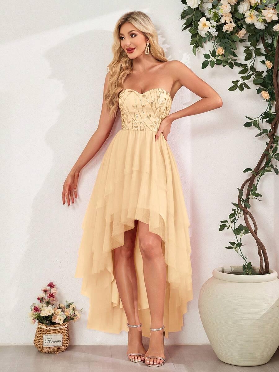 SHEIN ASYMETRYCZNA MAXI SUKIENKA TIUL S06__XL