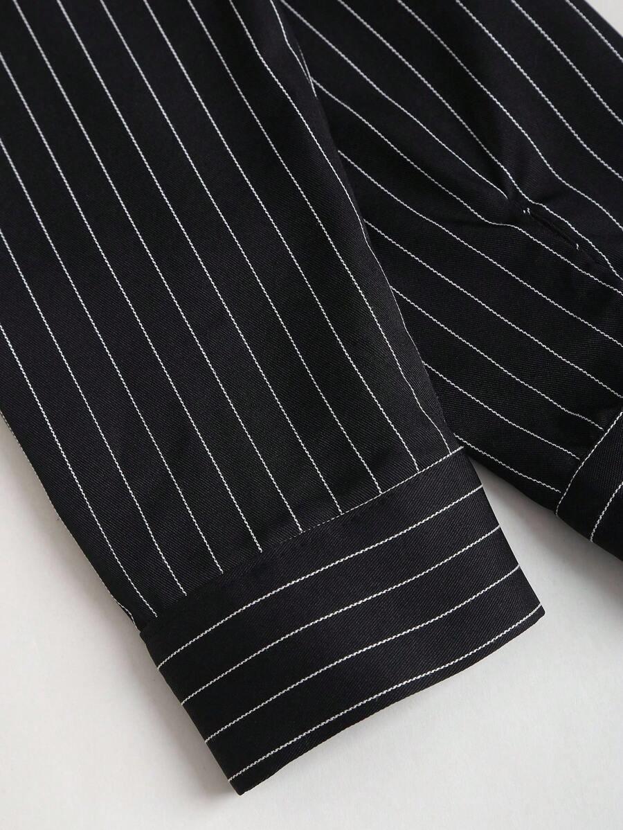SHEIN CZARNA KOSZULA WZÓR PASKI S09__XL