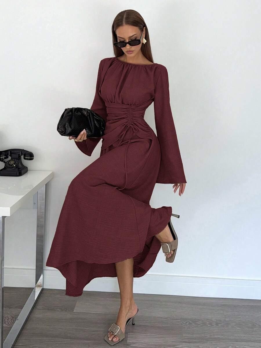 SHEIN BORDOWA SUKIENKA MARSZCZENIA S06__M