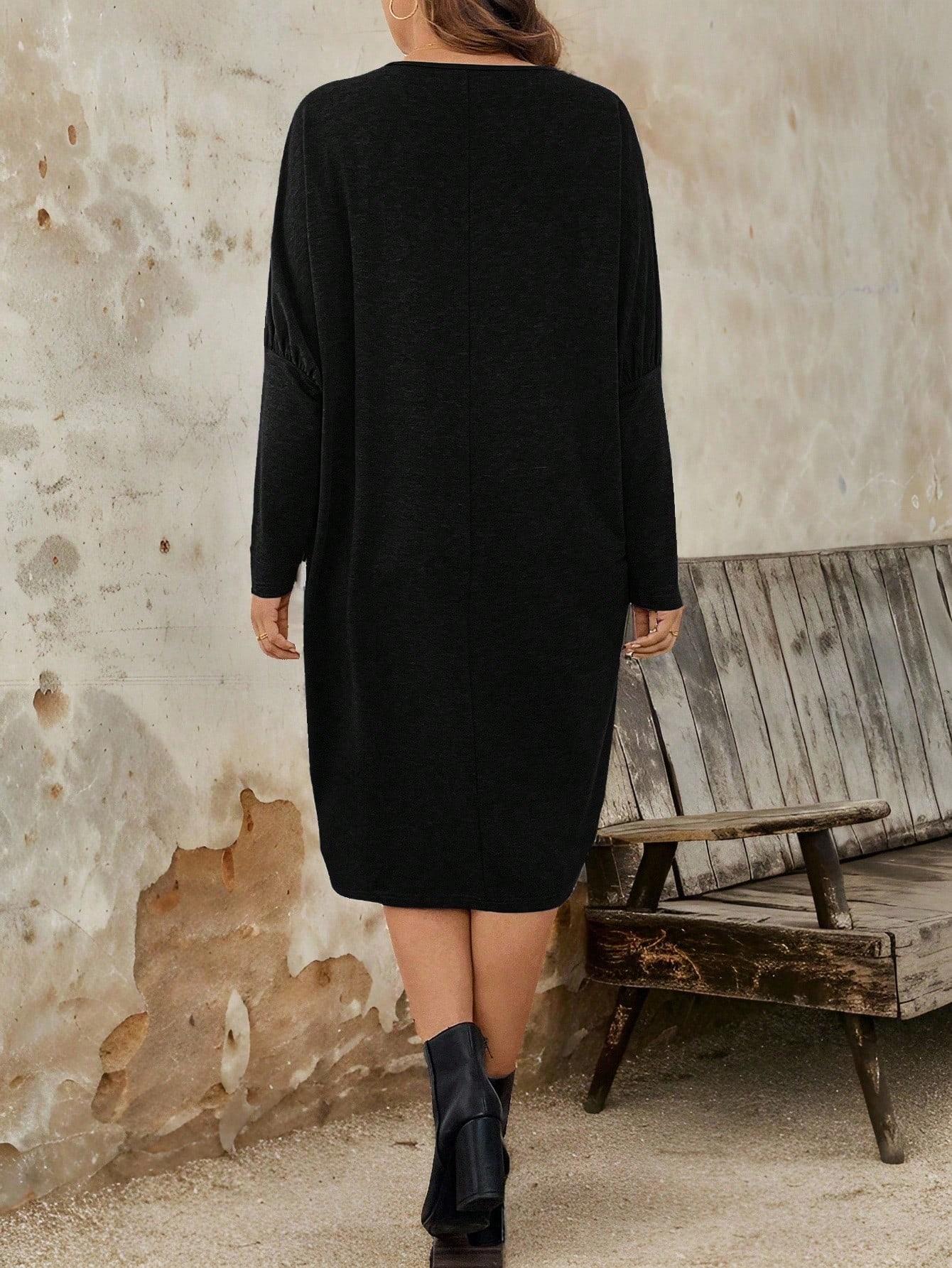SHEIN CZARNA MIDI SUKIENKA DRESOWA S06__48