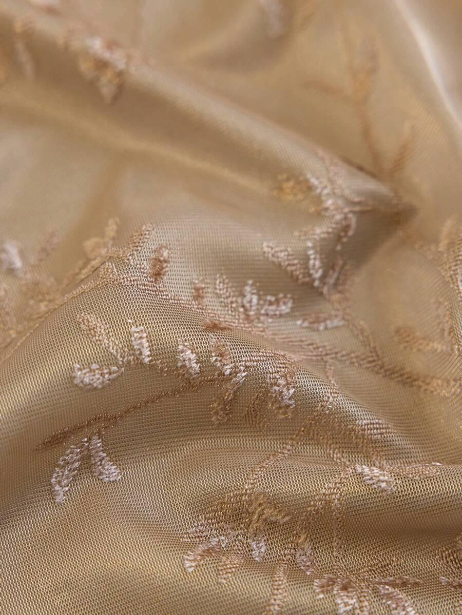 SHEIN BEZOWE ZASŁONY ZDOBIENIE S07__132X160CM