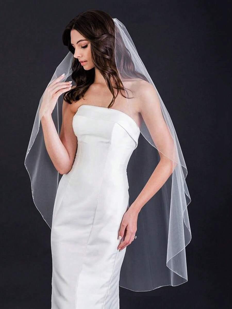 SHEIN BIAŁY WELON ŚLUBNY S07__100