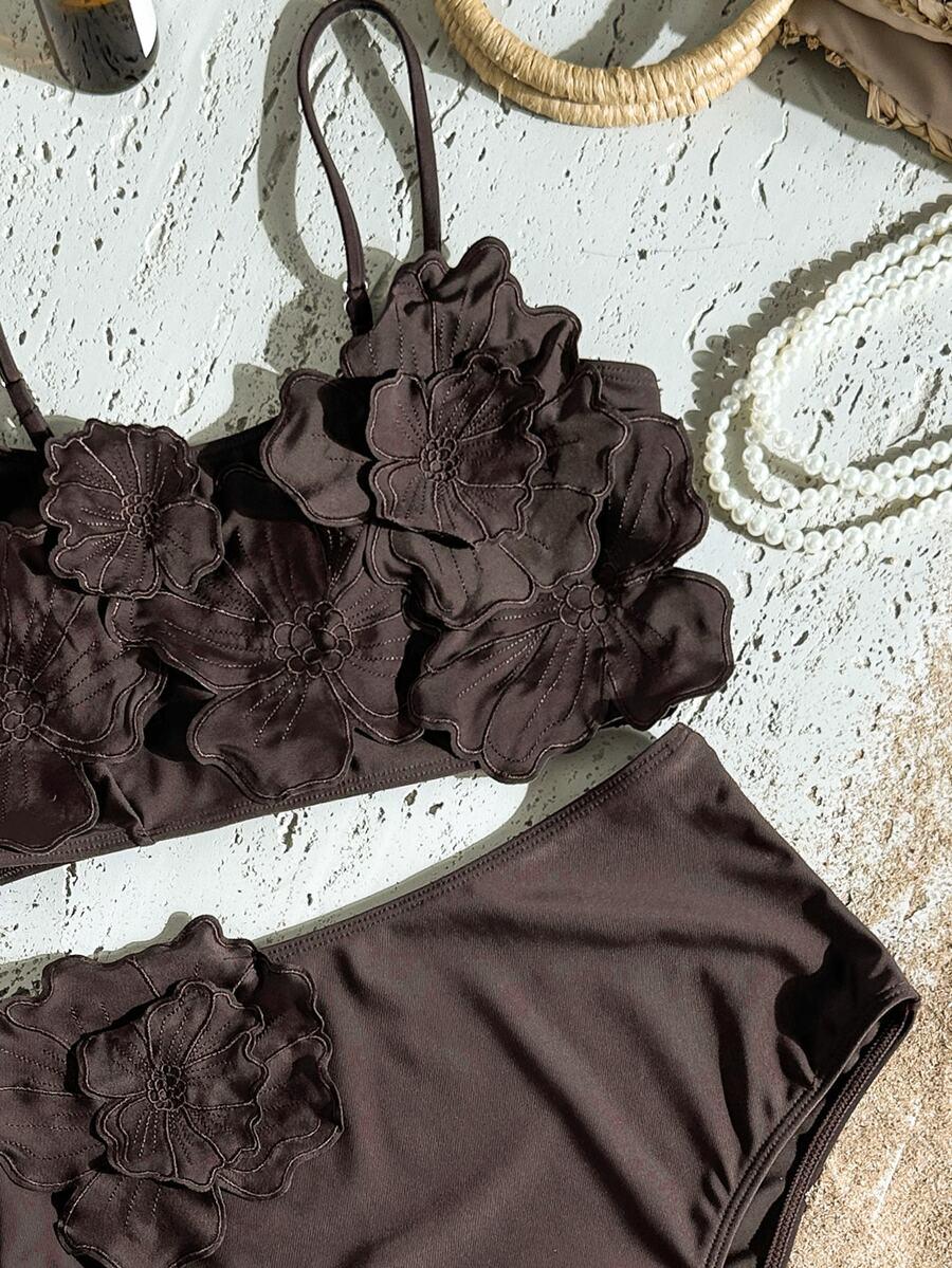 SHEIN DWUCZĘŚCIOWY STRÓJ KĄPIELOWY KWIATY S09__XL