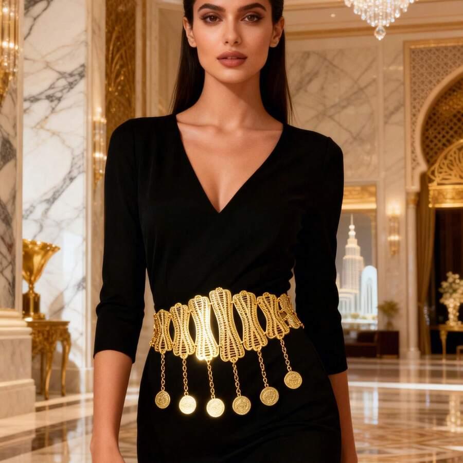 SHEIN ZŁOTY PASEK ZDOBIENIE S07