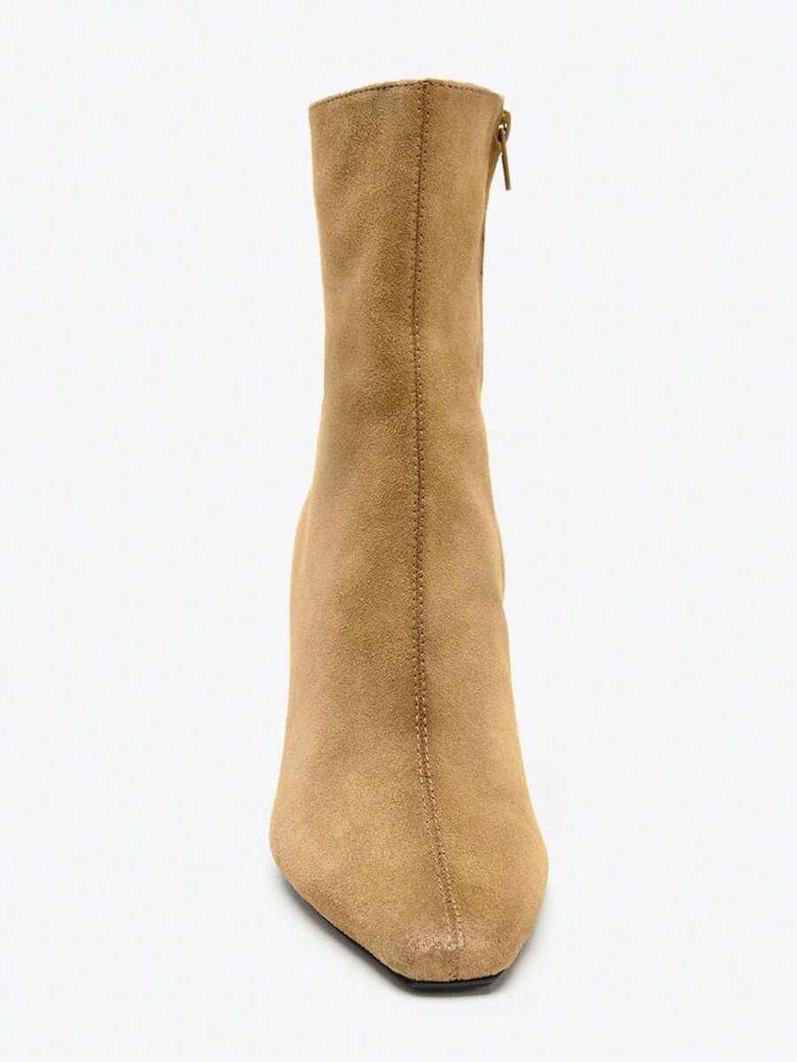 SHEIN BRĄZOWE BOTKI IMITACJA ZAMSZU W01__37,5