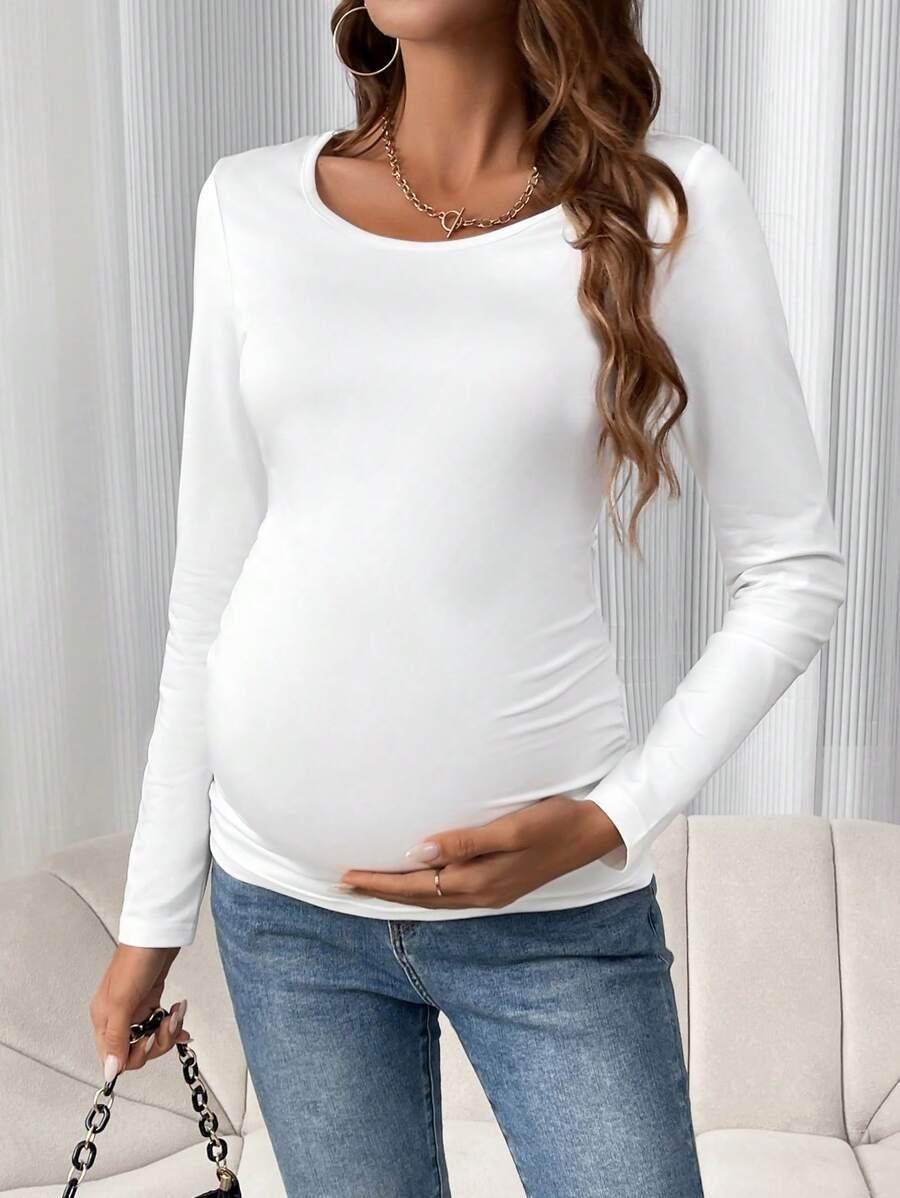 SHEIN BIAŁA CIĄŻOWA BLUZKA S06__M