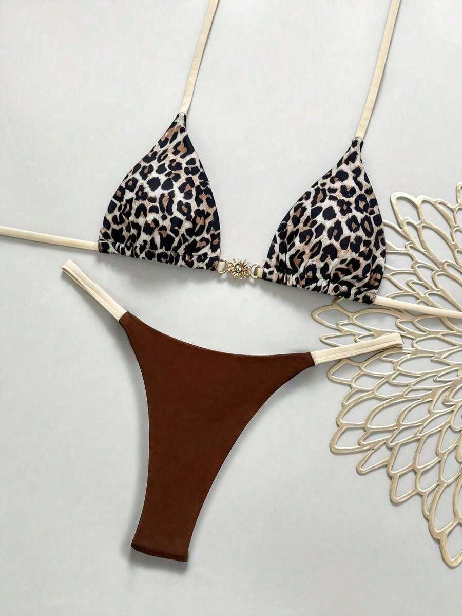 SHEIN DWUCZĘŚCIOWY STRÓJ KĄPIELOWY ANIMAL PRINT S09__S