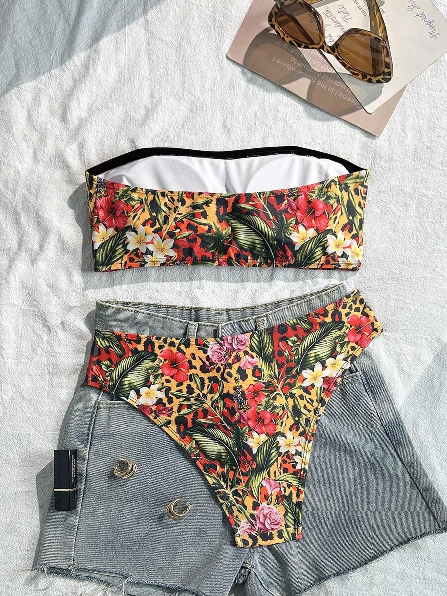 SHEIN DWUCZĘŚCIOWY STRÓJ KĄPIELOWY S09__L