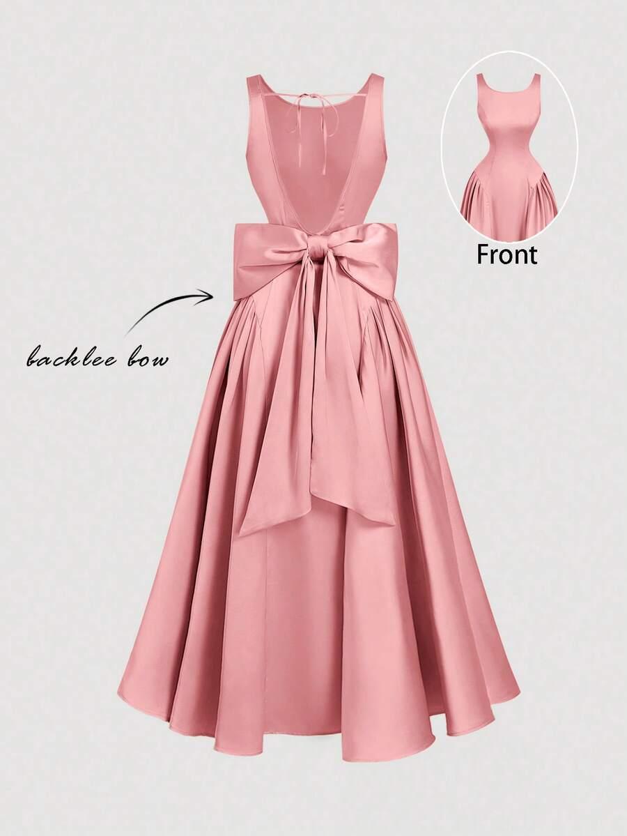 SHEIN RÓŻOWA MIDI SUKIENKA S06__S