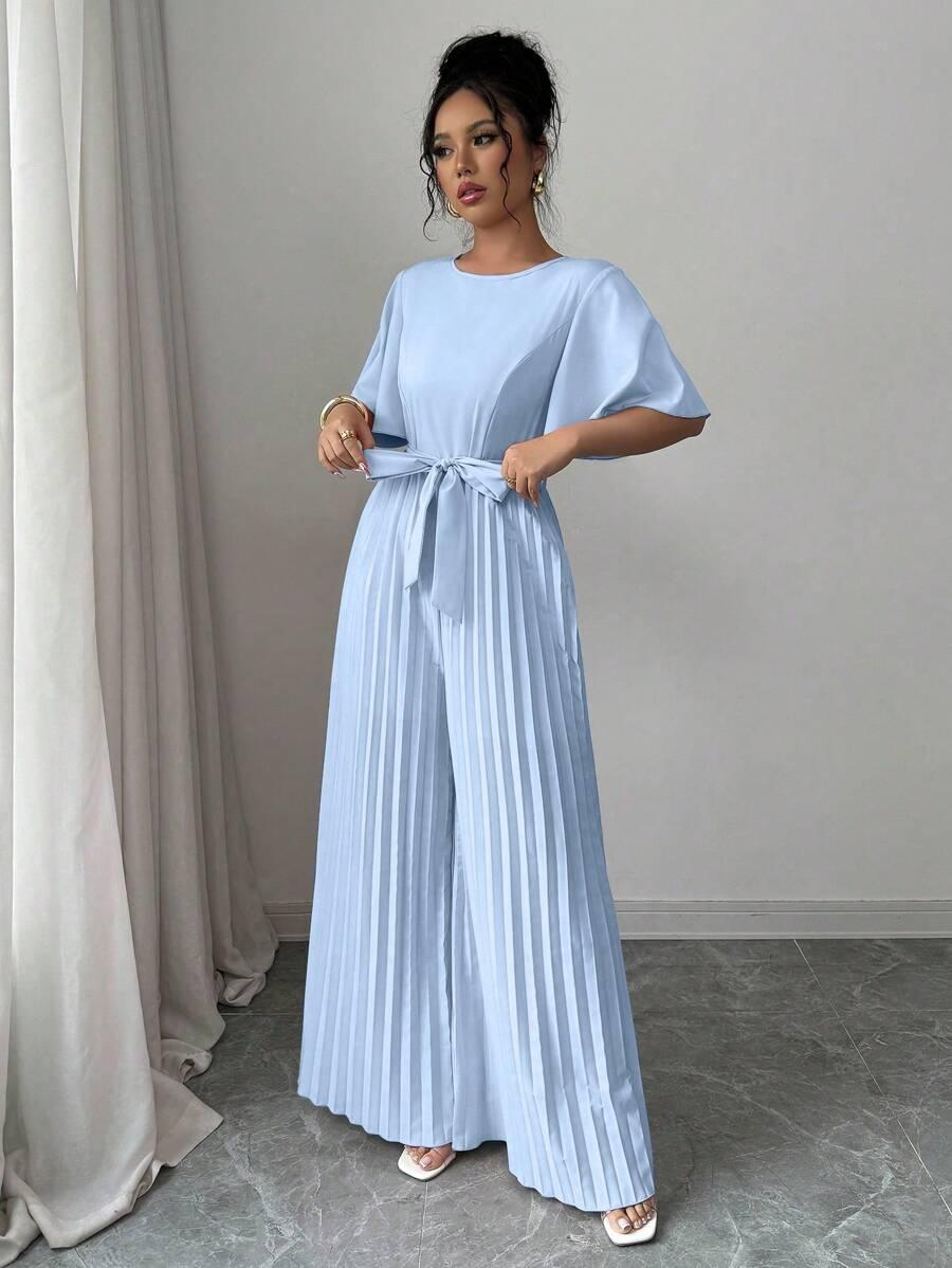SHEIN NIEBIESKI KOMBINEZON PROSTA NOGAWKA S06__XL