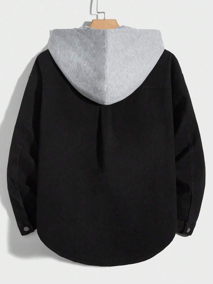 SHEIN CZARNA KURTKA KAPTUR S06__134-140