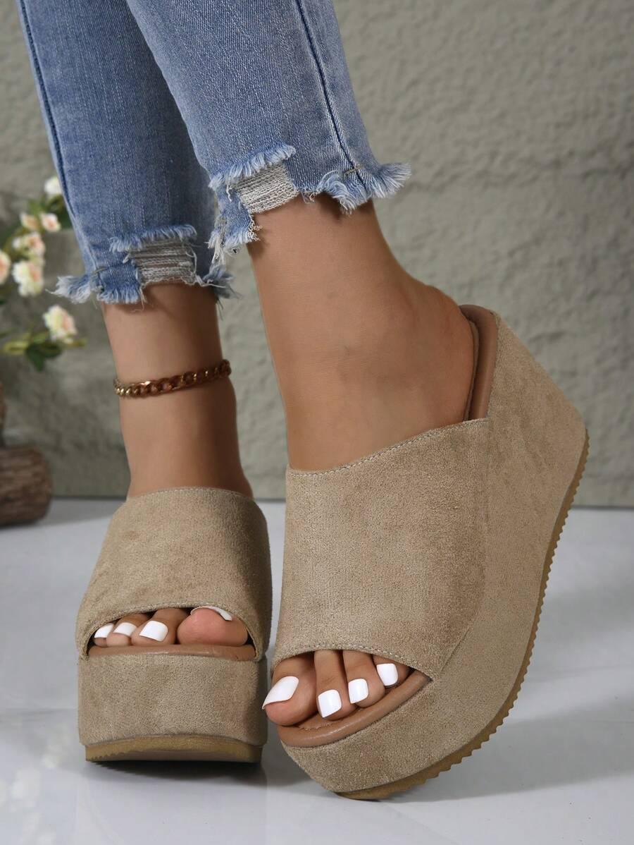 SHEIN BRĄZOWE KLAPKI PLATFORMA S06__39