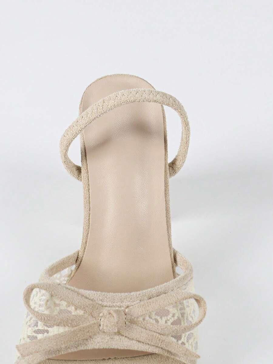 SHEIN BEŻOWE SANDAŁY KOKARDA S06__38