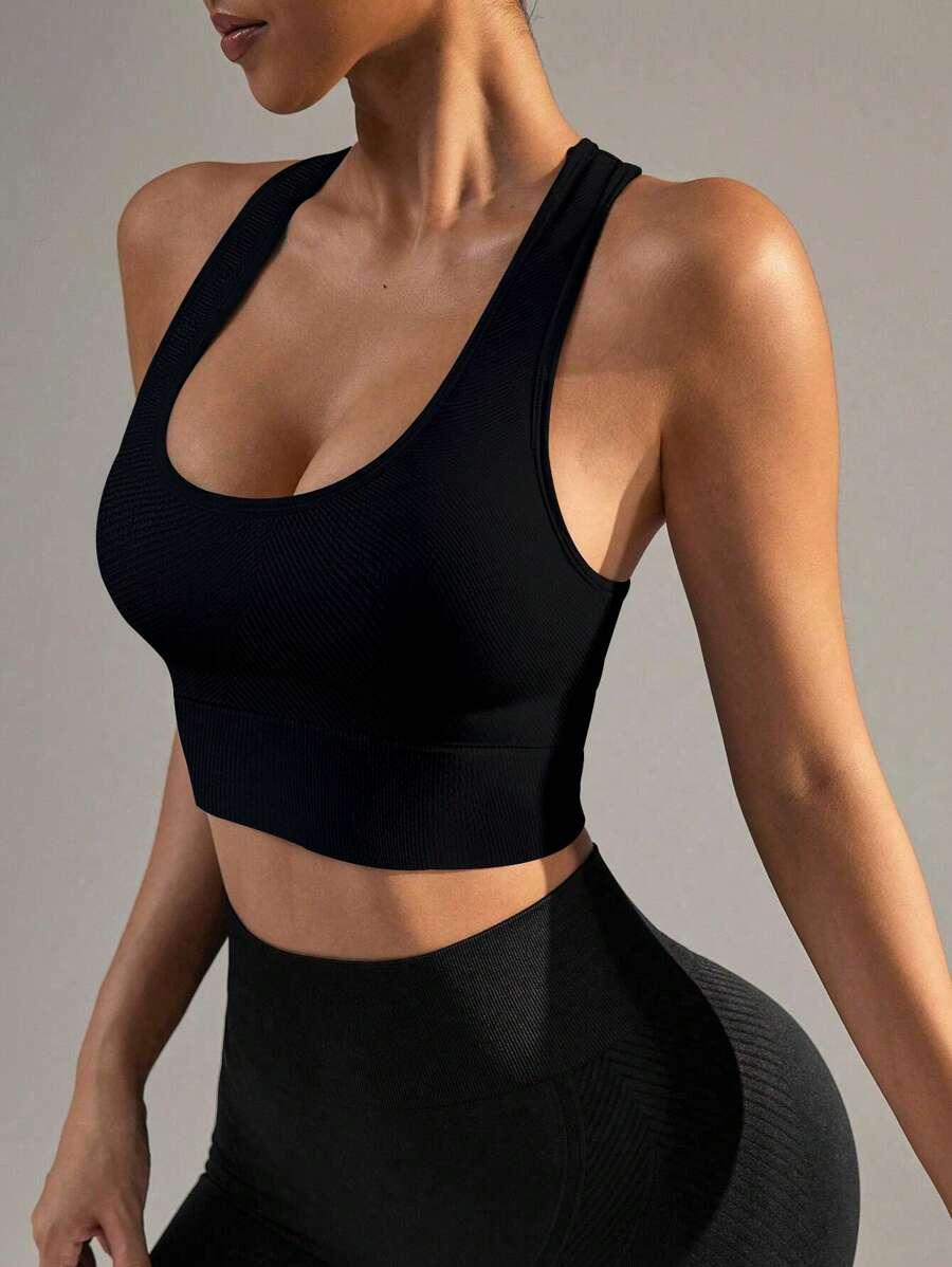 SHEIN CZARNY TOP PRĄŻKI S06__XS