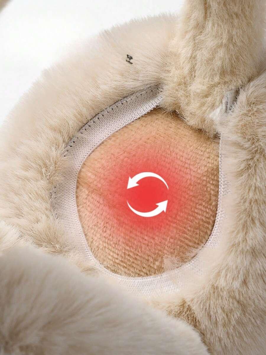 SHEIN BEŻOWE NAUSZNIKI MIŚ S07__OS