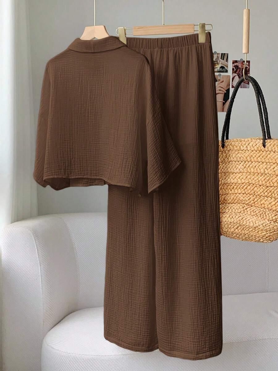 COMFORTCANA BRĄZOWE SPODNIE CASUAL S06__S