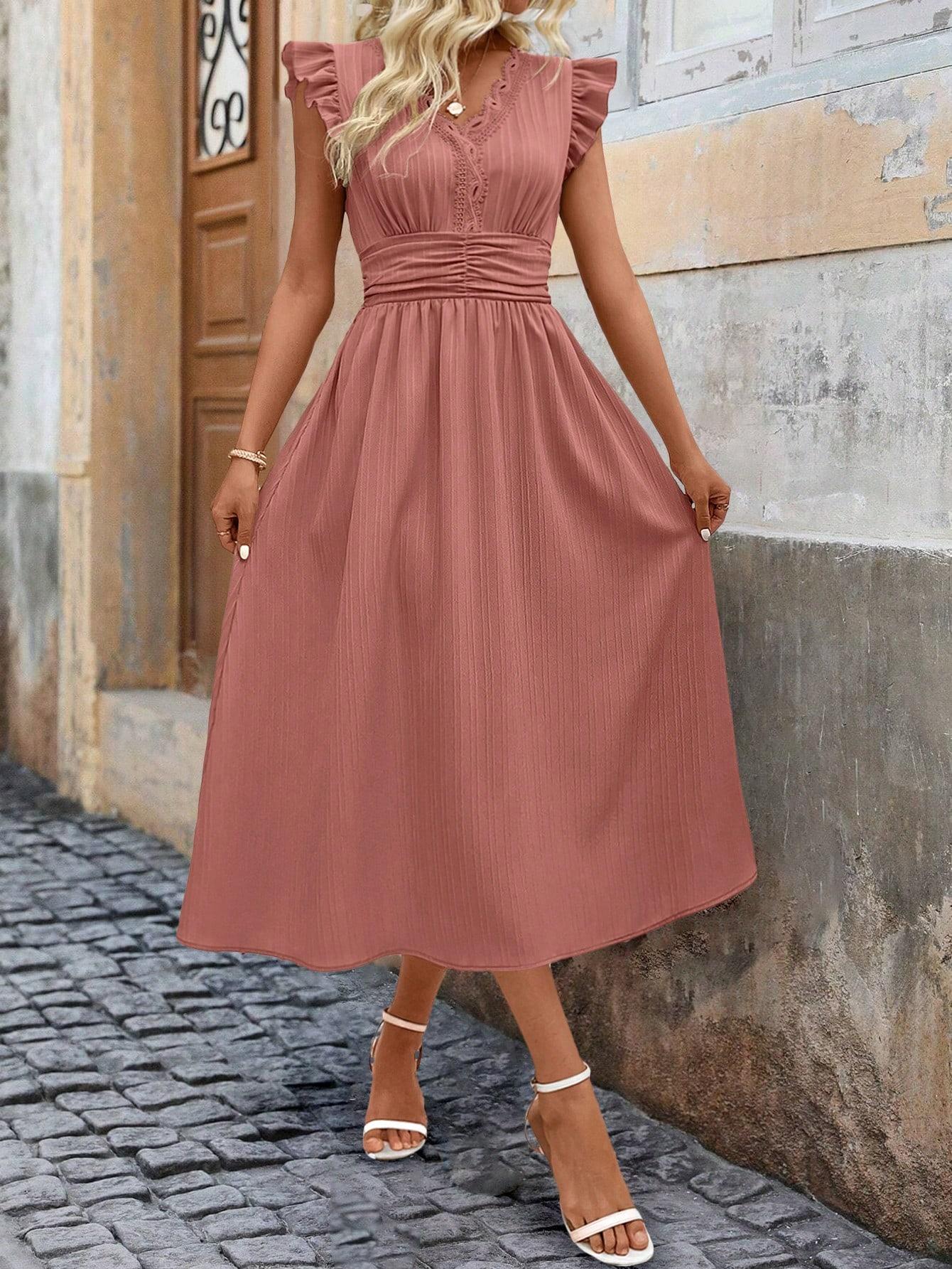SHEIN RÓŻOWA MIDI SUKIENKA S06__M
